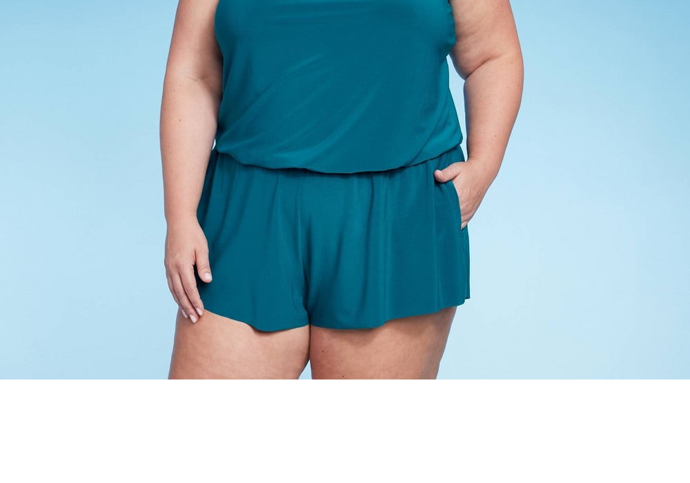Top tankini feminino FPS 50 em camadas verde-água® preto tamanho P