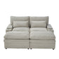Convertible Loveseat Sofa With Storage, USB Ports, Cup Holders