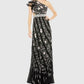 Mac Duggal - Embroideredruffled One Shoulder Lace Up Gown