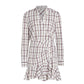Veronica Beard - Sherry Long Sleeve Pleated Skirt Ruffle Trim Shirt Dress