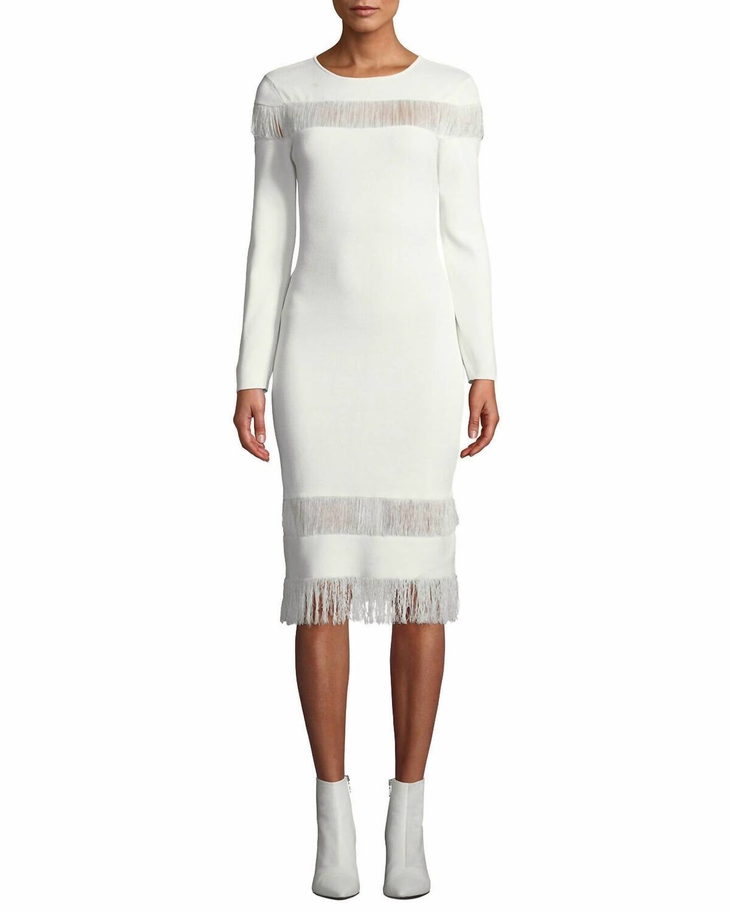 Sachin & Babi - Seraphina Fringe Knit Long Sleeve Dress