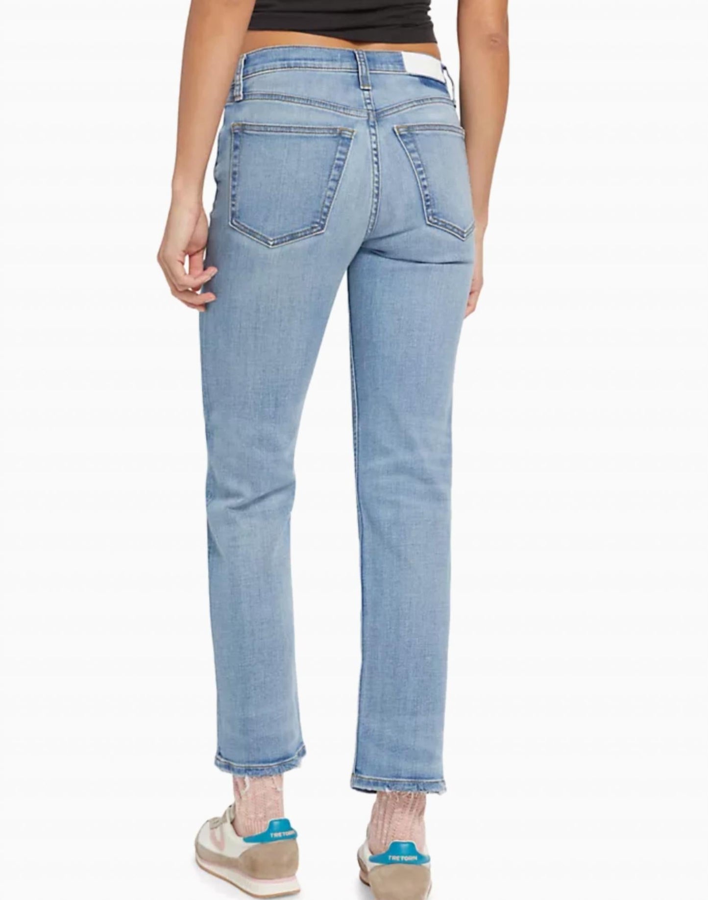 Re/Done - Mid Rise Stove Pipe Jeans