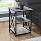 3 Tier Accent Table, Side Marble Look Contemporary & Modern