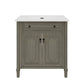 Vintage Bathroom Vanity With Sink, Rustic Cabinet With Soft Close Doors