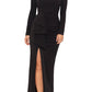 Xscape Strapless Long Sleeve Column Gown - Black