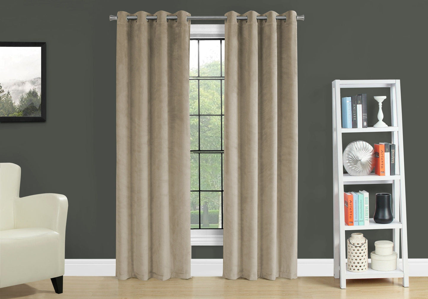 2 Pieces Set Room Darkening Curtain Panels with Grommet