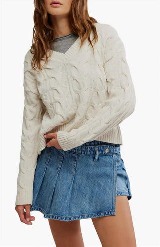 Free People - Suéter com gola alta e lavagem