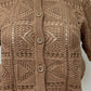 Autumn Cashmere - Short Sleeve Tile Stitch Cardigan