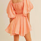 &Merci - Jessika Iridescent Bubble Sleeve Flared Mini Dress