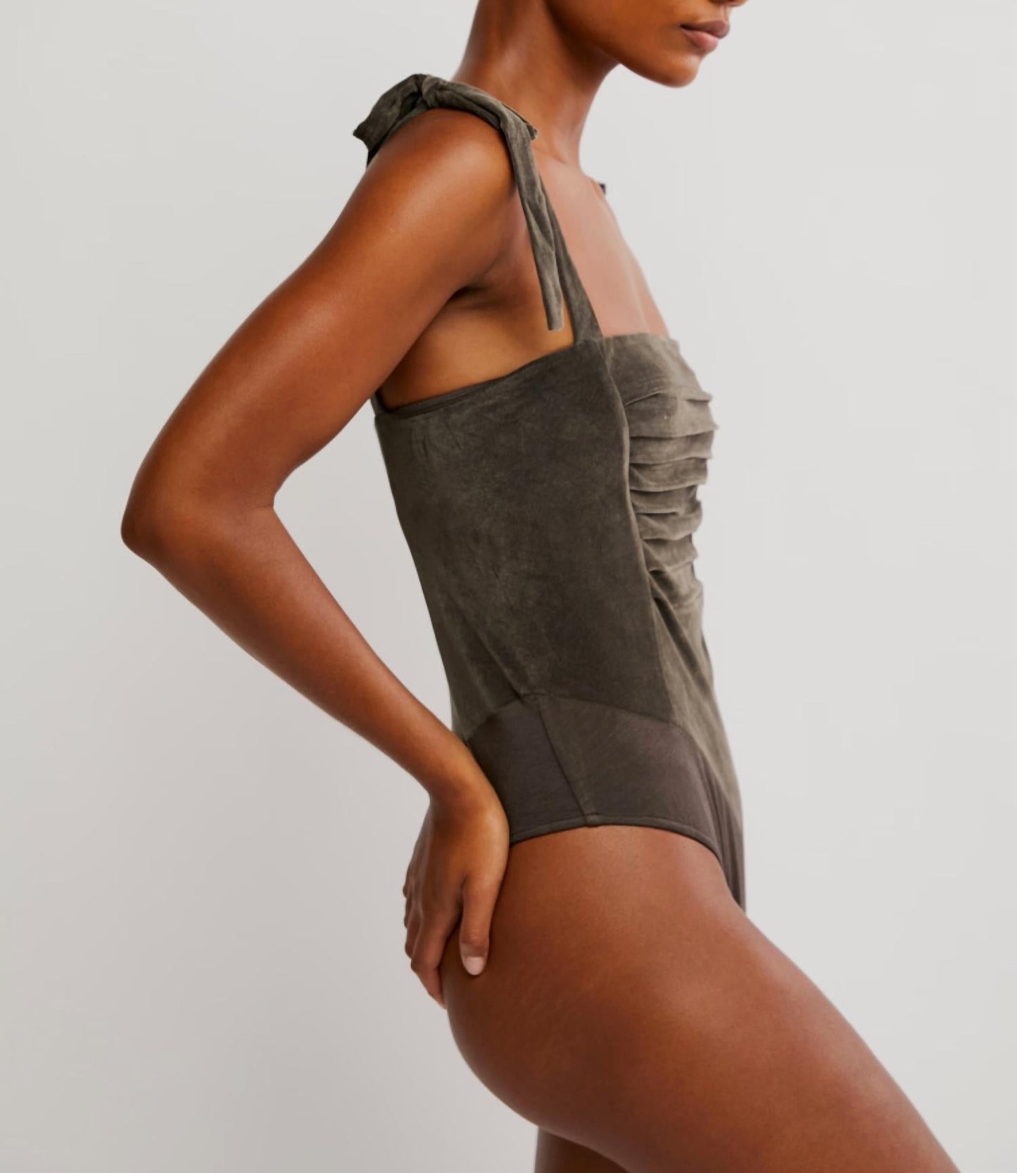 Free People - Tie Shoulder Sleeveless Textured Bodysuit