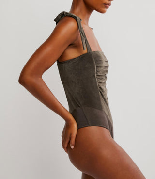 Free People - Tie Shoulder Sleeveless Textured Bodysuit