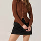 Astr - Ottilie Pointelle Crochet Collar Cardigan