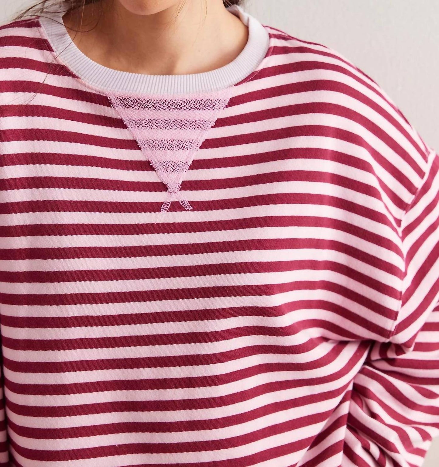 Free People - Classic Striped Oversized Crewneck Sweater
