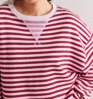 Free People - Suéter clássico listrado oversized com gola redonda