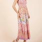 Mittoshop - Tube Patchwork Border Print Midi Dress