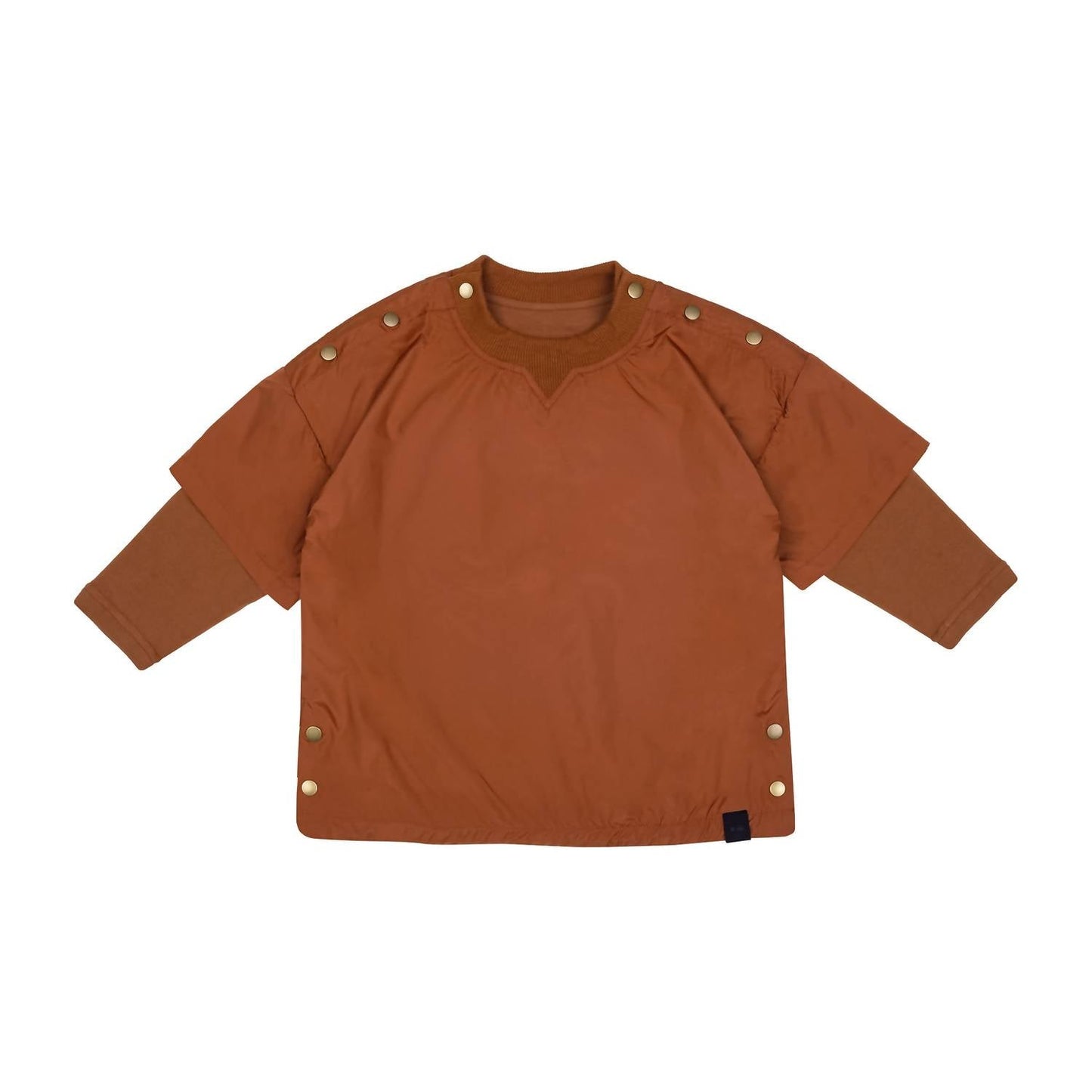 Omamimini - Kids' Layered Nylon Top with Jersey Sleeve