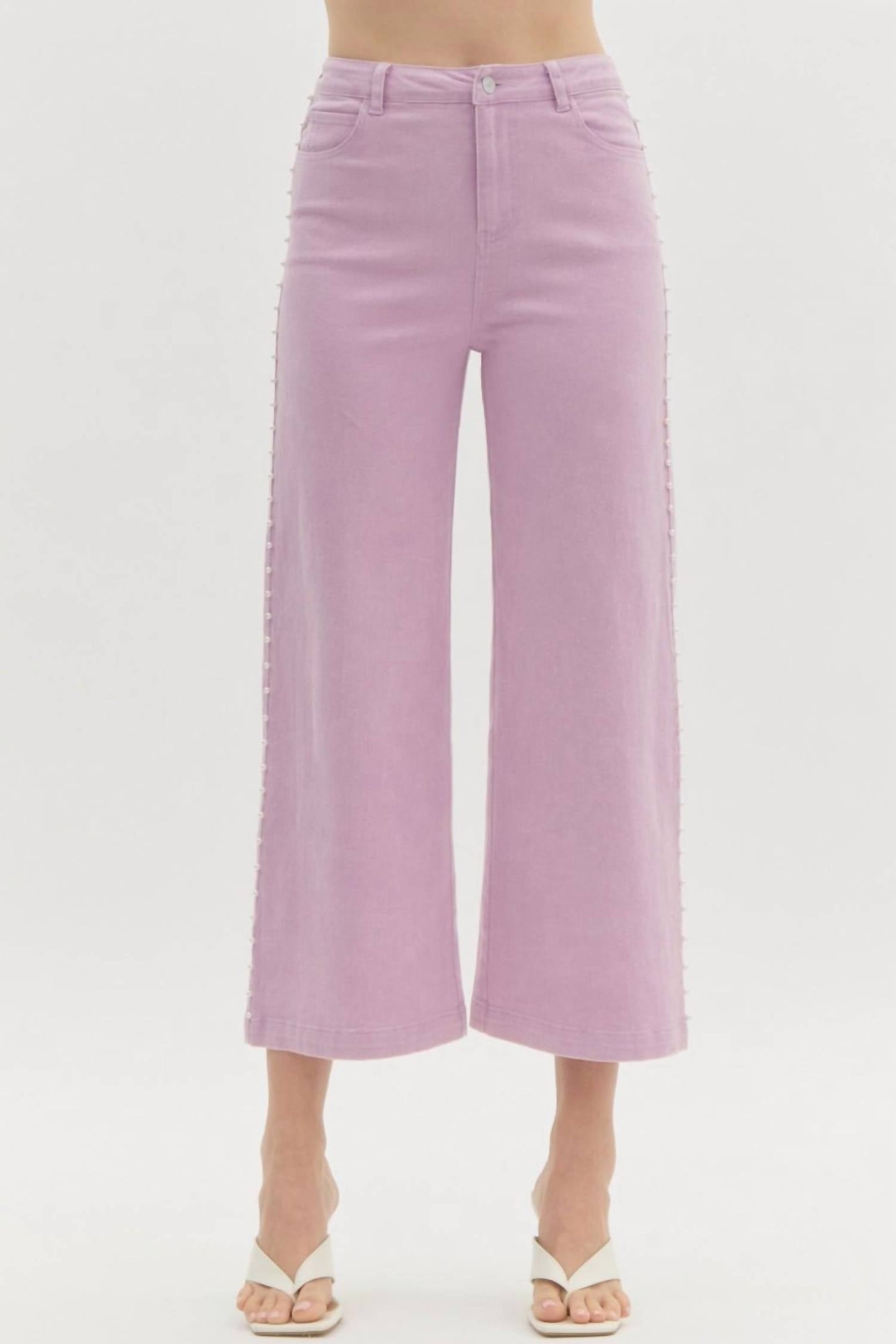 Entro - Dripping Pearl Denim Pants