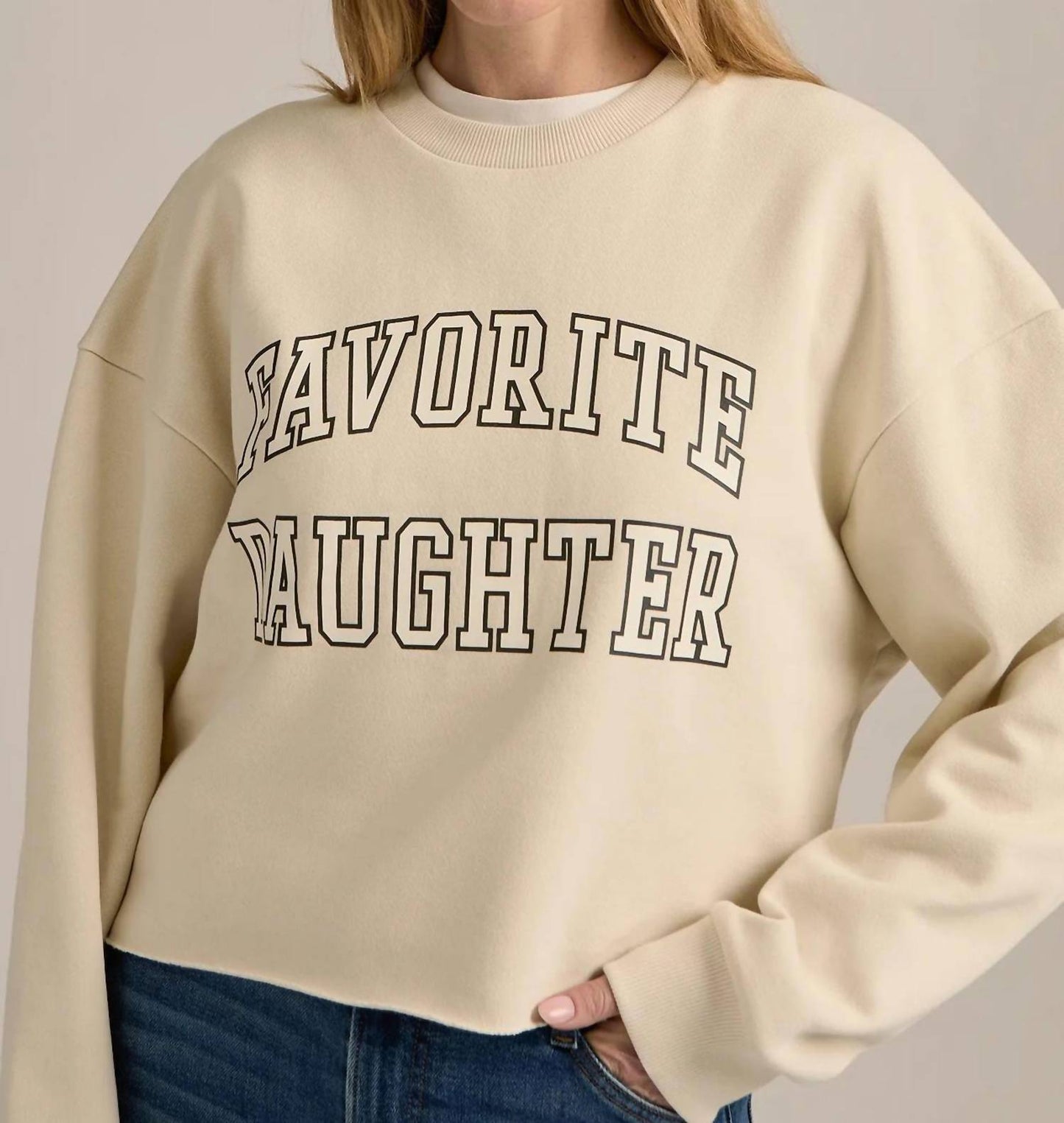 Favorite Daughter - Cropped Collegiate Sweatshirt