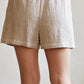 Crescent - Donnie Contrast Embroidery Linen Shorts