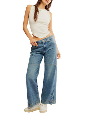 Free People - Calça jeans Benji Relaxed Wide Leg