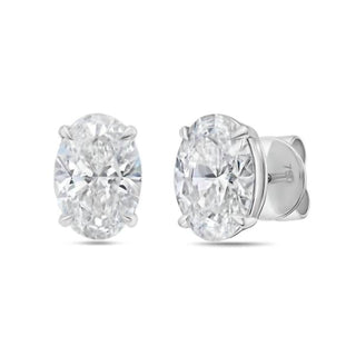 Diana M Jewels - Brincos de diamante oval de laboratório femininos de 1,50 cts