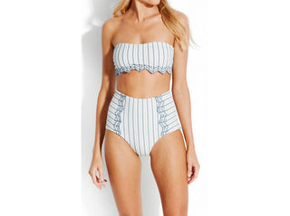 Seafolly - Calcinha de biquíni de cintura alta