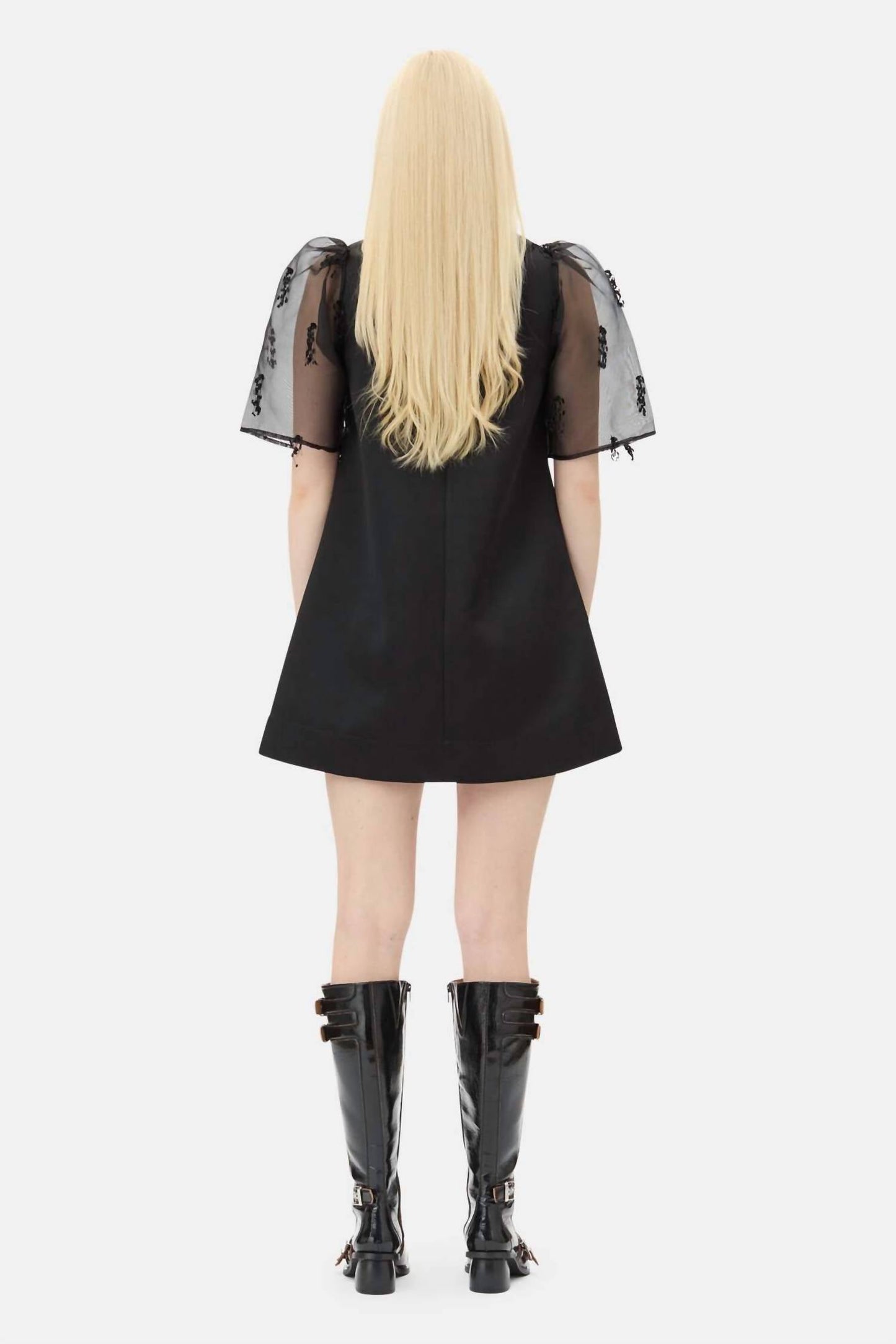 Ganni - Fringed Organza Mini Dress
