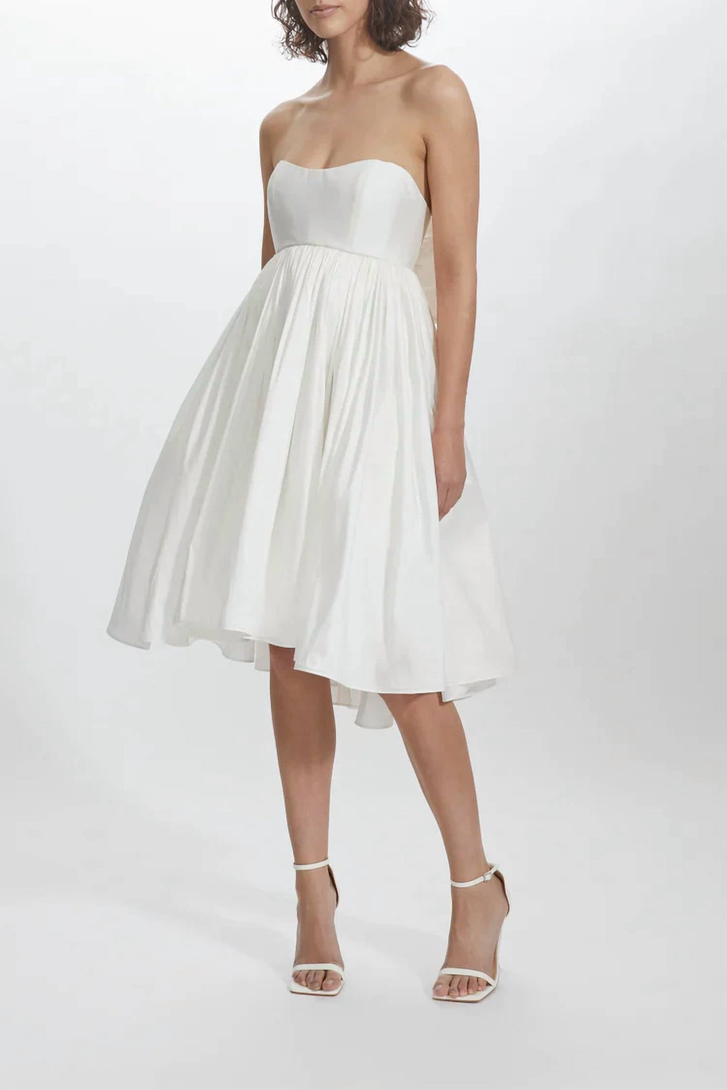 Amsale - Taffeta Strapless Babydoll Wedding Dress