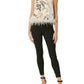 Entro - Abstract Tank Top With Feather Trim
