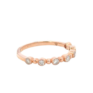 Aamiaa - Anel com aro e barra de diamante natural de 0,24 quilates - Tamanho 6,5