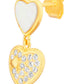 Atlanta Jewelers Supply - Women's Mop Heart Dangling Cubic Zirconia Heart Post Earrings