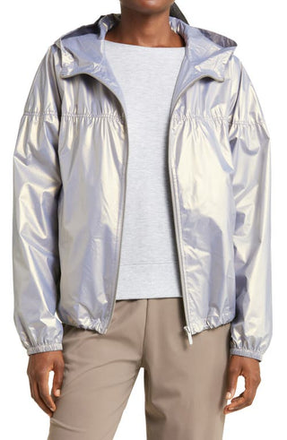zella Shine Lightweight Packable Jacket in Silver Iridescent at Nordstrom, Size X-Large
