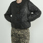 Aaron & Amber - PU Faux Leather Quilted Button Down Coat