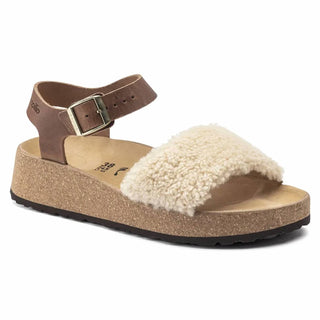 Birkenstock - Sandália Papillio Glenda Feminina em Couro Natural/Shearling
