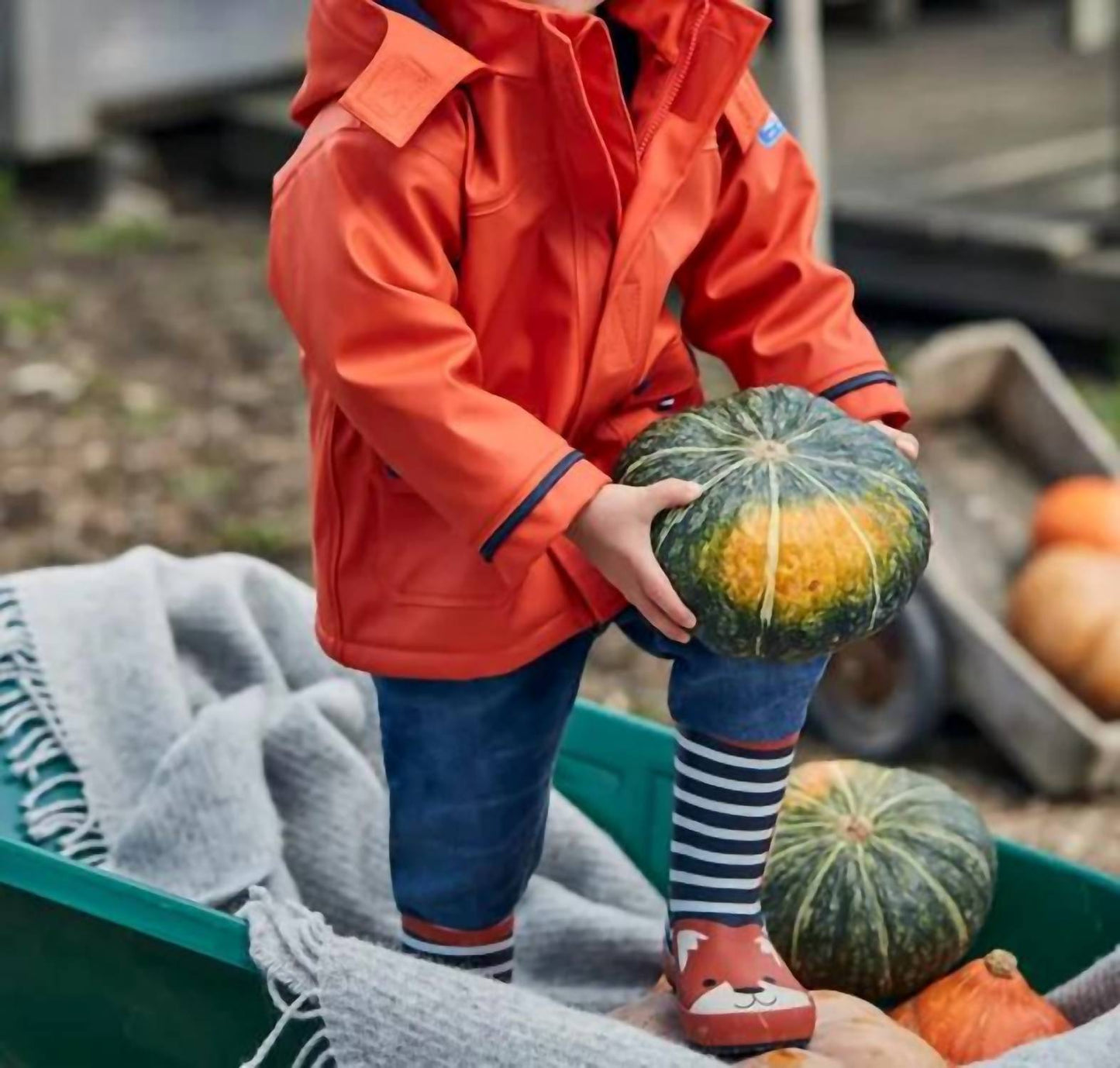 Jojo Maman Bebe - Kid's Stripe Fox Wellies Boot