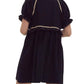 Entro - V-neck Puff Sleeve Mini Dress
