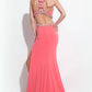 Rachel Allan - Beaded Jersey Evening Gown With Cutouts