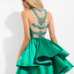 Rachel Allan - Beaded Mikado Short Cocktail Dress