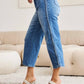 Judy Blue - High Waist Braided Detail Crop Wide Leg Jeans