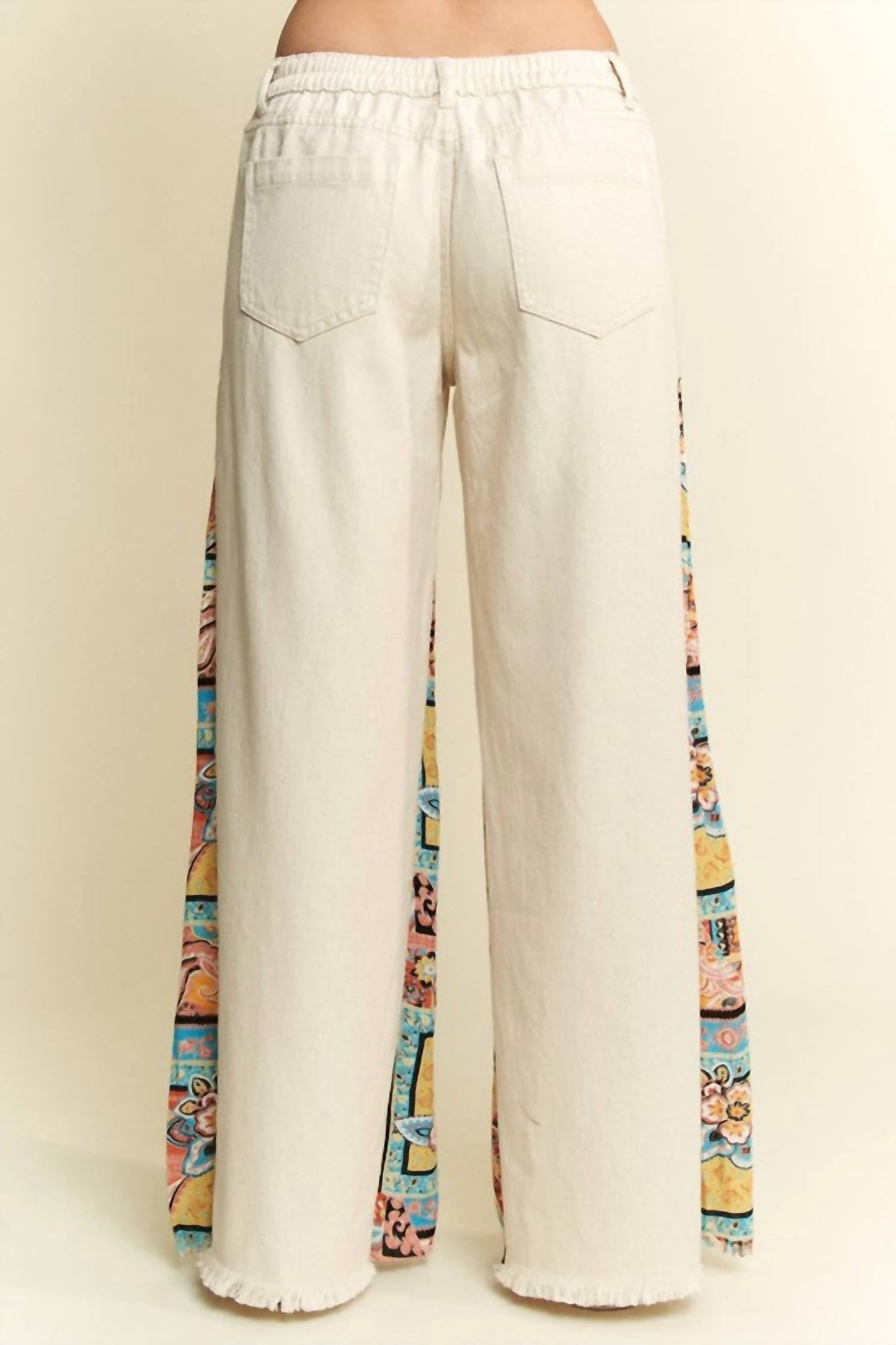 Jade By Jane - Mid Rise Paisley Print Patchwork Pants
