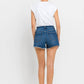 Vervet By Flying Monkey - High Rise Slit Raw Hem A-line Shorts