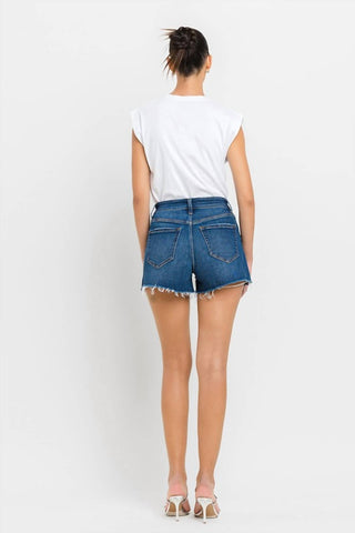 Vervet By Flying Monkey - Shorts de cintura alta com fenda e bainha crua em linha A