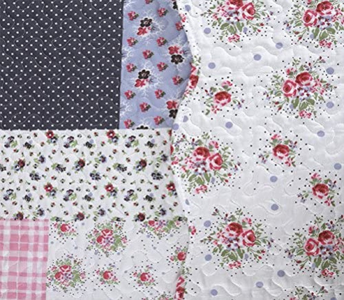 Conjunto de colcha reversível de 3 peças em mistura de algodão