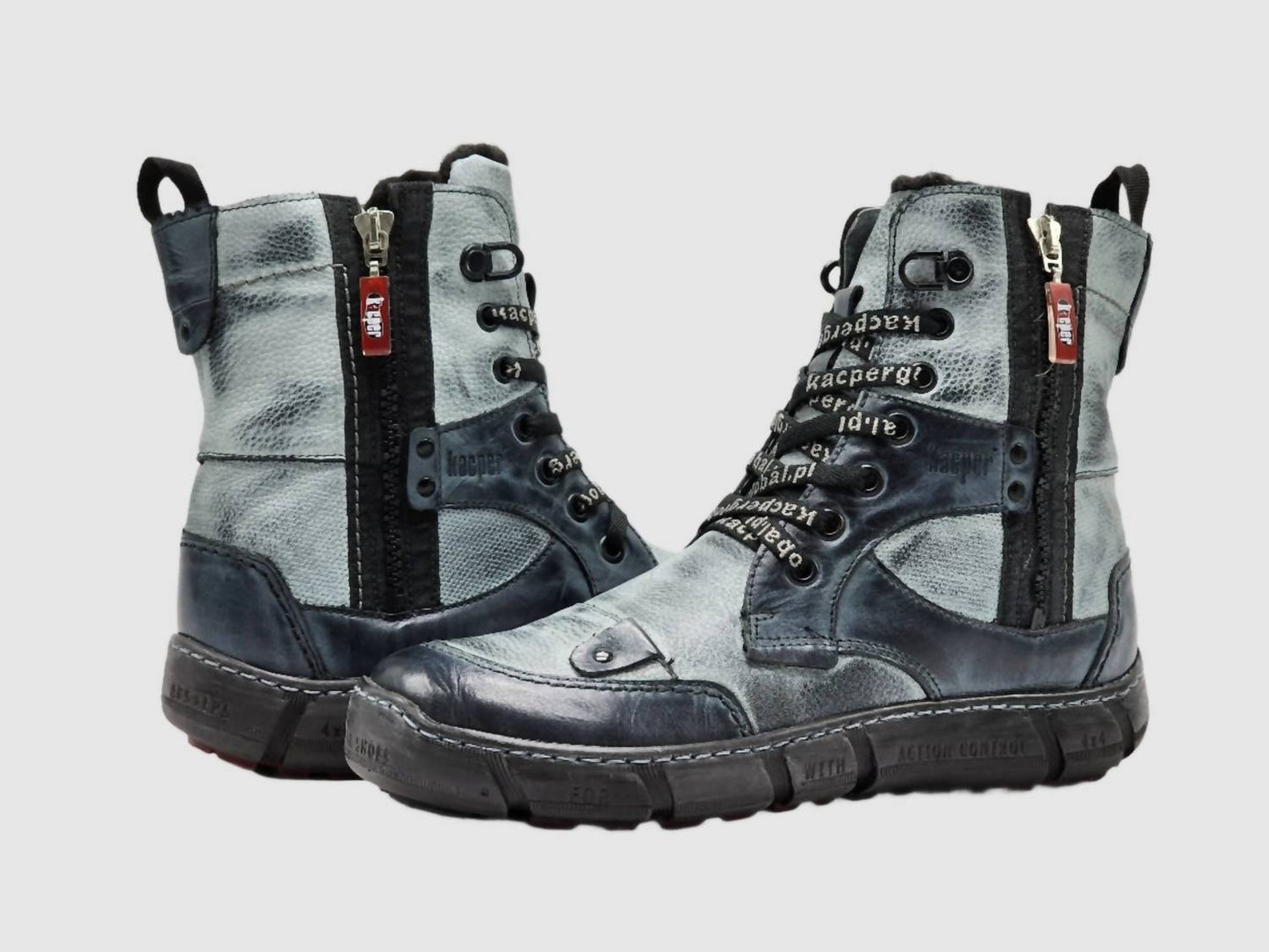 Kcr Group - Women's Action Thick Fur-lined Zip-up Leather Boots