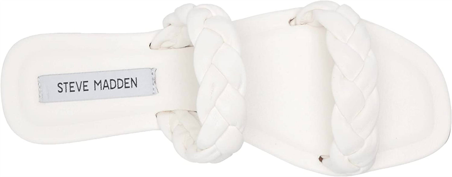Steve Madden - Women's Persia Chunky Braid Detail Double Toe-straps Flats Slide Mule