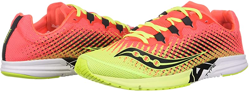 Tênis de corrida de estrada Saucony Type A9 feminino, verde limão/rosa