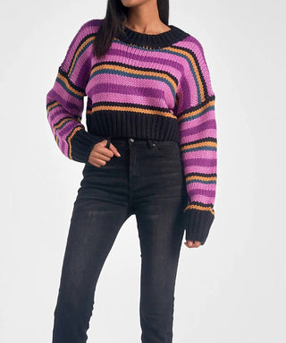 Elan - Striped Cropped Sweater