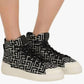 Balmain - Women's B-court Bicolor Monogram Jacquard High-top Sneakers