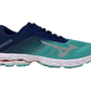 Tênis de corrida Mizuno Wave Shadow 3 feminino, azul, grama/cinza glaciar, tamanho 6,5 B(M) EUA