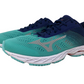Tênis de corrida Mizuno Wave Shadow 3 feminino, azul, grama/cinza glaciar, tamanho 6,5 B(M) EUA